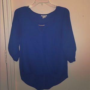 Blue Blouse 3/4 sleeve